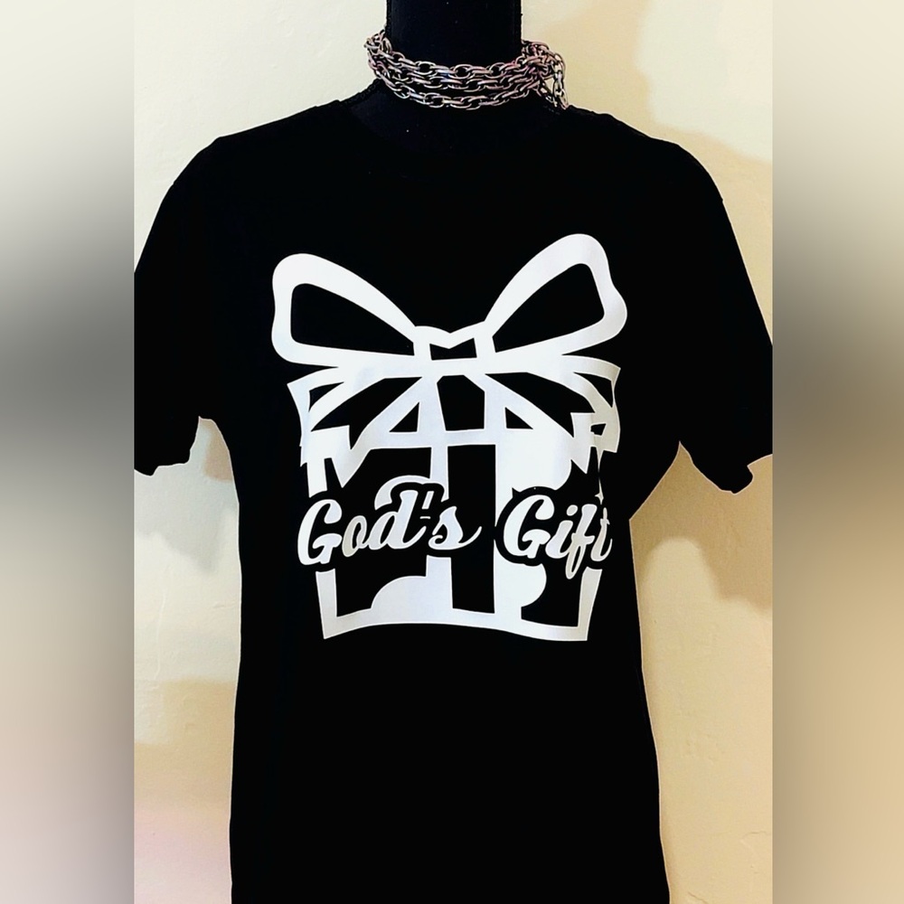 God's Gift Graphic woman’s T-Shirt in Black